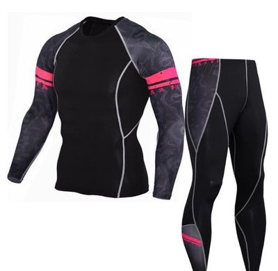 Printed long sleeve gym suit